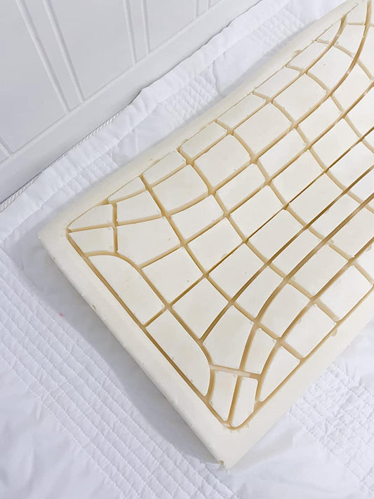 *New 68 Individual Pieces Ergonomics Novel Design* 100% Pure Organic Natural Latex Foam Sleeping Bed Pillow *Firm Firmness*, for Side, Back, and Stomach Sleepers w/Removeable Washable Cotton Cover [GOLS & GOTS]