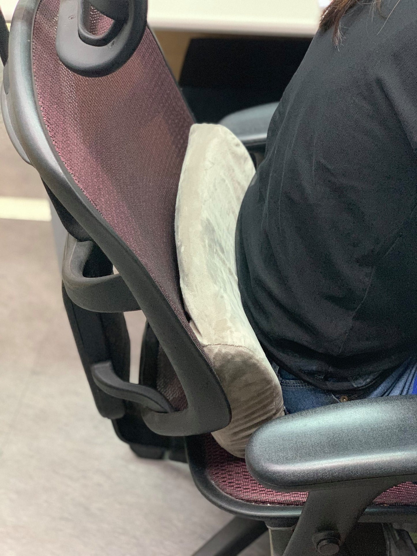 Firm Natural Organic Latex Lumbar Support Cushion – Lower Back Pain Relief Support for Office & Car