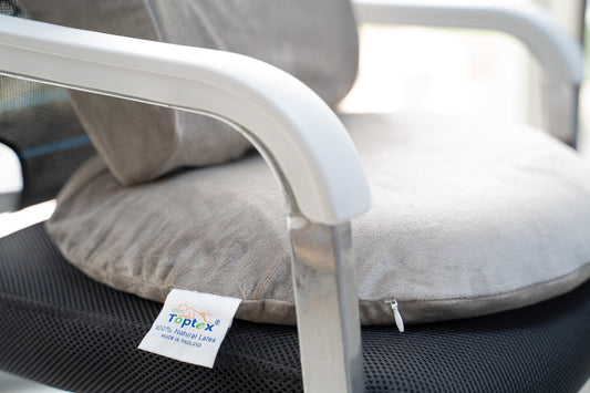 100% Natural Organic Latex Donut Cushion for Tailbone Pain, Coccyx & Hemorrhoid Relief – Firm Round Seat Pillow with Removable Washable Velvet Cover