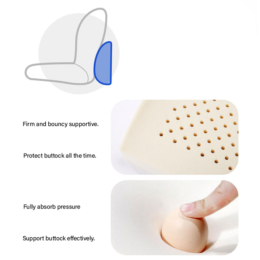 Firm Natural Organic Latex Lumbar Support Cushion – Lower Back Pain Relief Support for Office & Car