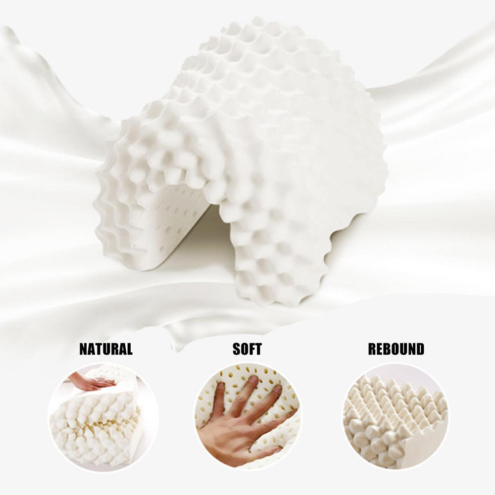 100% Pure Organic Natural Latex Pillow with Durian Massage Nubs – Premium Orthopedic Neck Support & Pressure Relief [GOLS & GOTS]