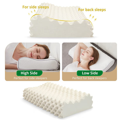 100% Pure Organic Natural Latex Pillow with Durian Massage Nubs – Premium Orthopedic Neck Support & Pressure Relief [GOLS & GOTS]
