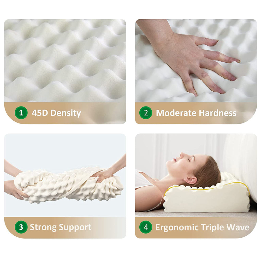 100% Pure Organic Natural Latex Pillow with Durian Massage Nubs – Premium Orthopedic Neck Support & Pressure Relief [GOLS & GOTS]