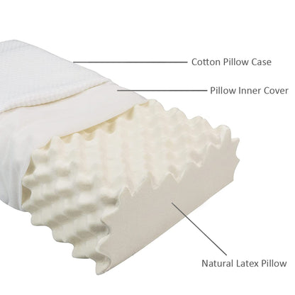100% Pure Organic Natural Latex Pillow with Durian Massage Nubs – Premium Orthopedic Neck Support & Pressure Relief [GOLS & GOTS]