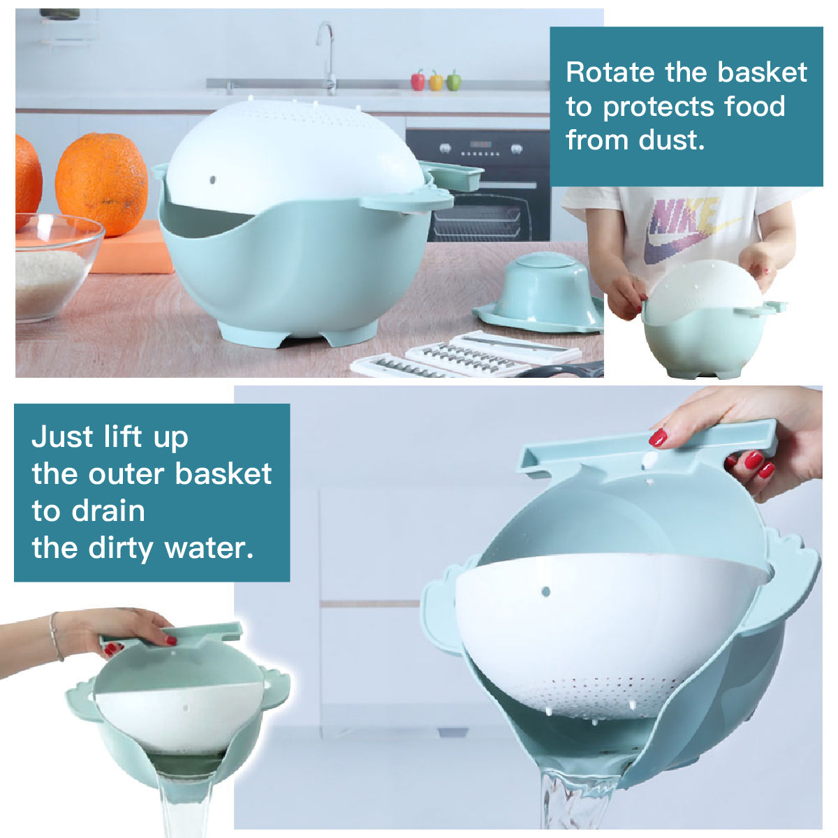 Rallador triturador 7 en 1, escurridor, picador de queso y verduras, rebanador, multifunción, juego de 9 piezas, utensilio de cocina