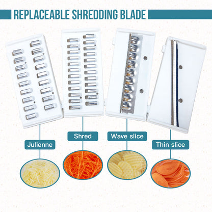 Rallador triturador 7 en 1, escurridor, picador de queso y verduras, rebanador, multifunción, juego de 9 piezas, utensilio de cocina