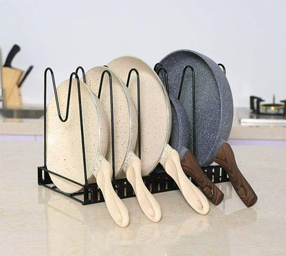 La solución de almacenamiento definitiva: soportes para tapas de ollas extensibles, ajustables y resistentes de 8 niveles, organizador de sartenes para cocina *Ahorro de espacio*