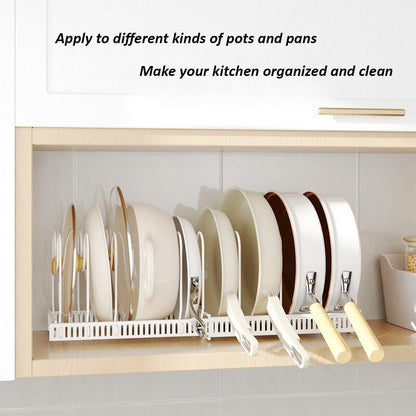Soluciones innovadoras para ahorrar espacio: Organizador de ollas extensible, ajustable y resistente de 12 niveles para una cocina ordenada *2.ª generación*